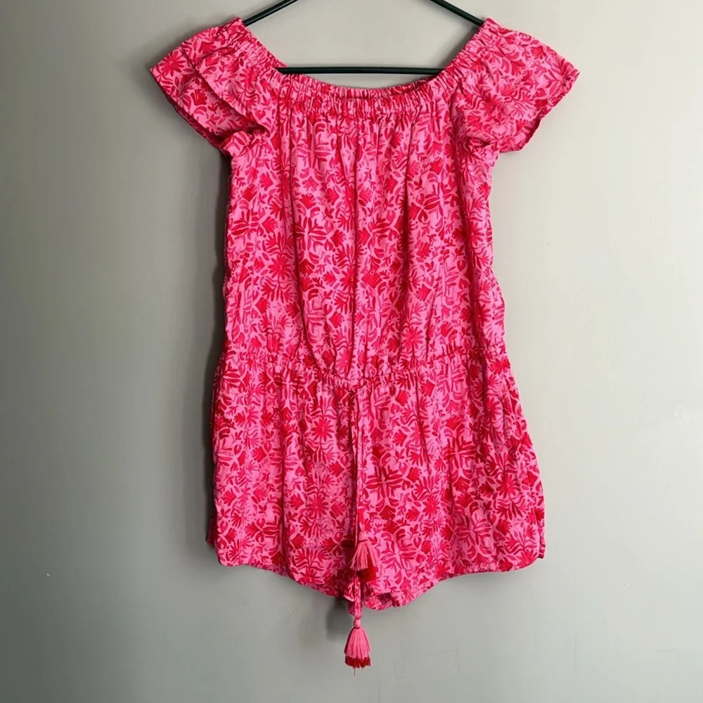 Vineyard Vines Tile Otomi Off-The-Shoulder Romper Size XS